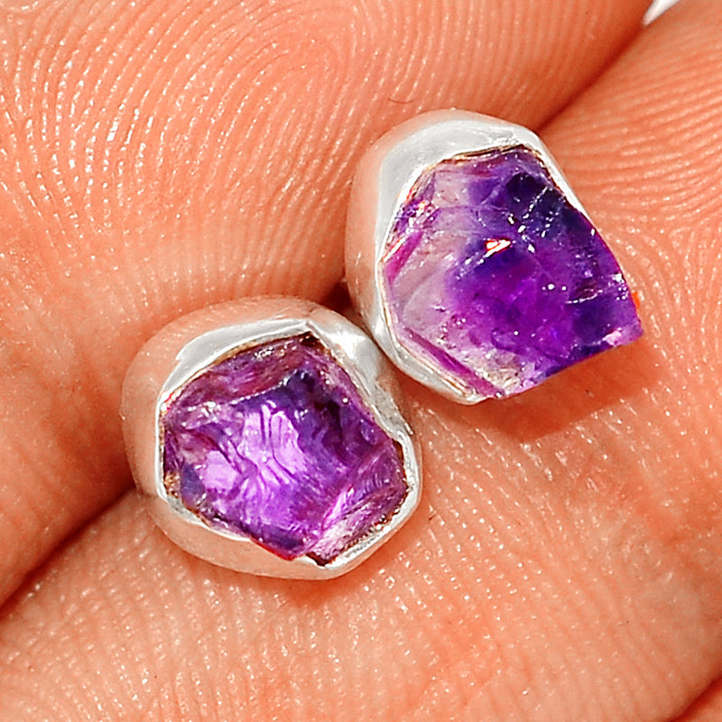 Amethyst Rough Studs - AMRS284