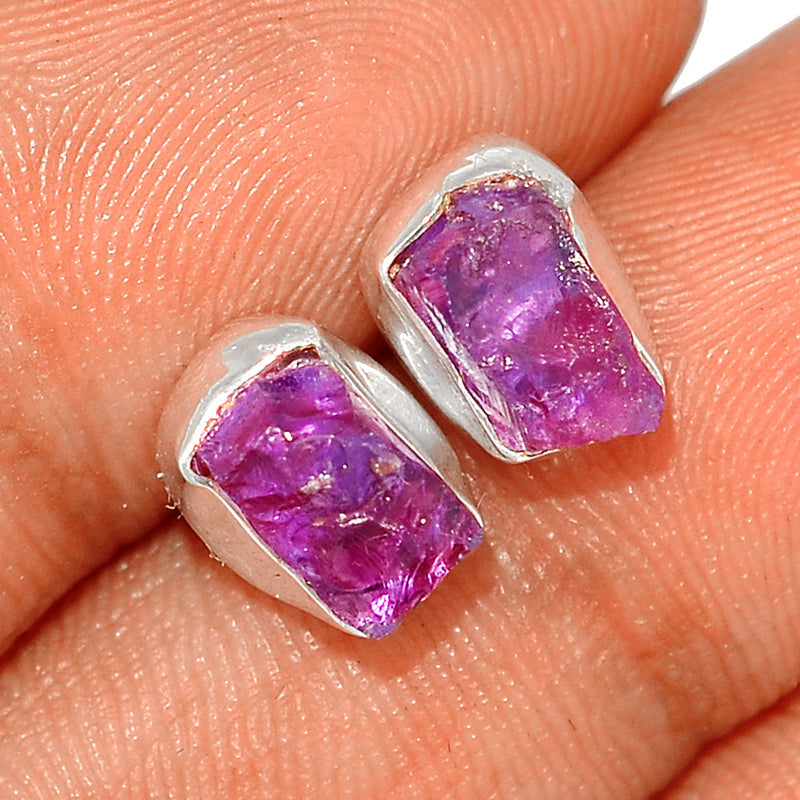 Amethyst Rough Studs - AMRS310