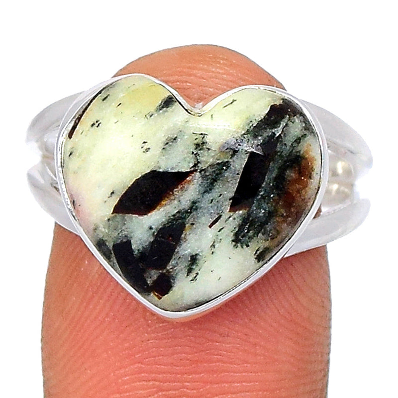 Heart - Astrophyllite Cabochon Ring - APCR180
