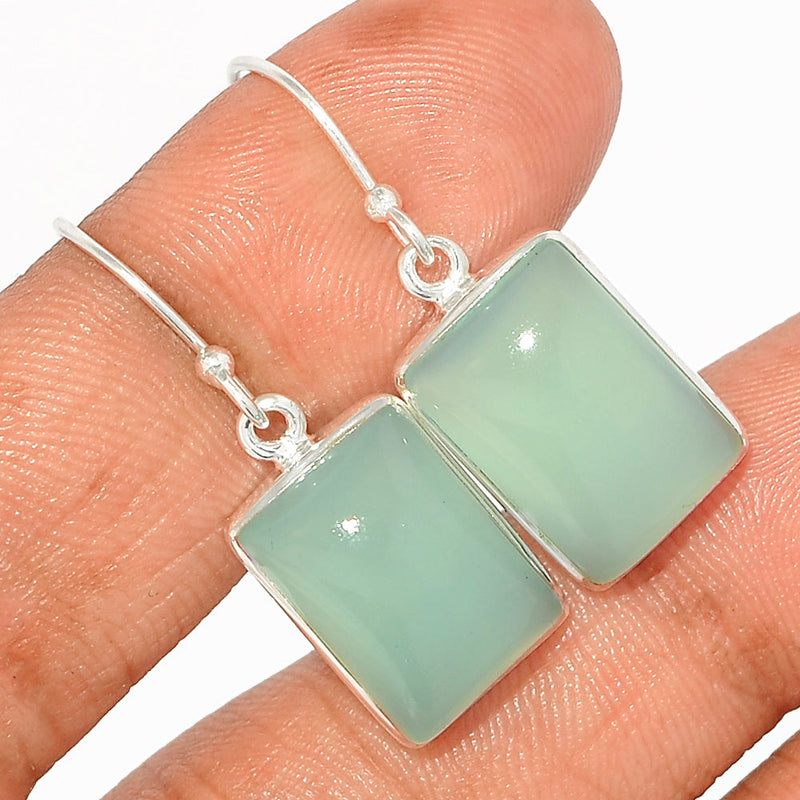 1.3" Aqua Chalcedony Earrings - AQCE111