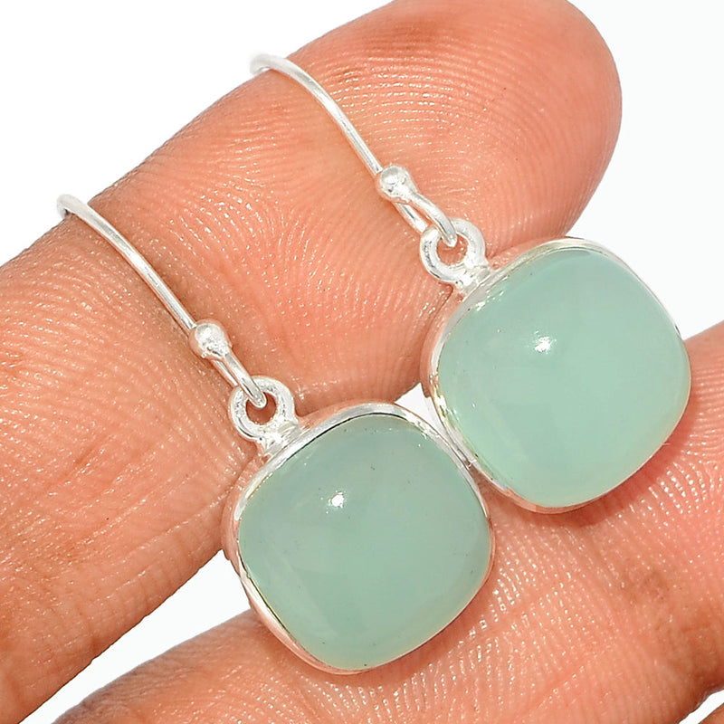 1.1" Aqua Chalcedony Earrings - AQCE116