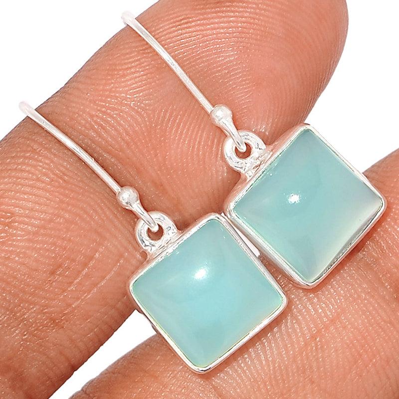 1.2" Aqua Chalcedony Earrings - AQCE41