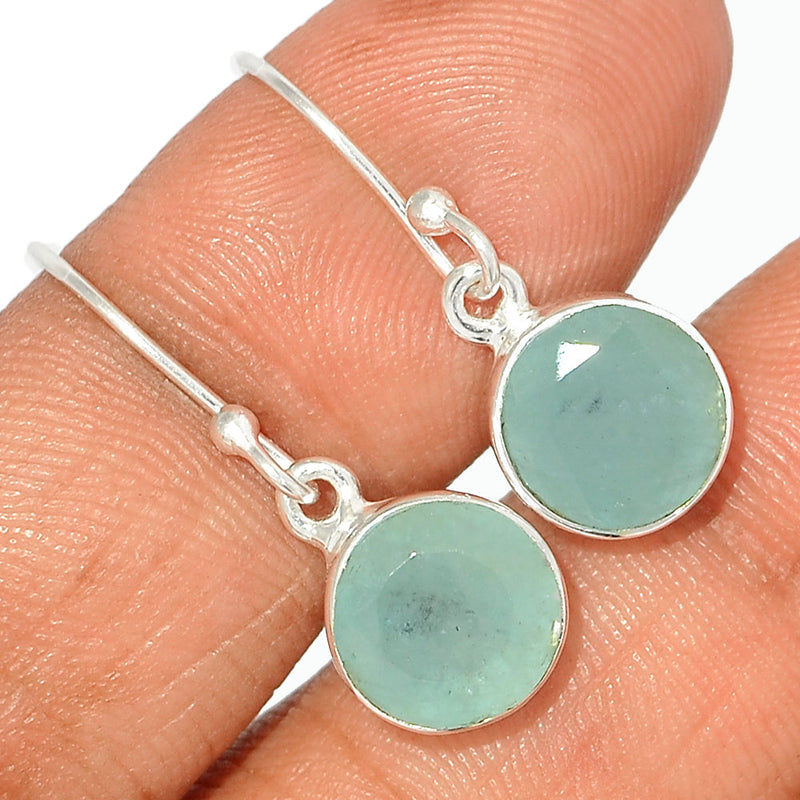 1.1" Aquamarine Faceted Earrings - AQFE105