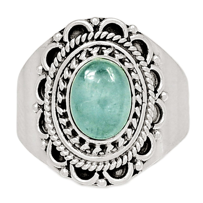 7*9 MM Fine Filigree - Aquamarine Ring - AQMR1273