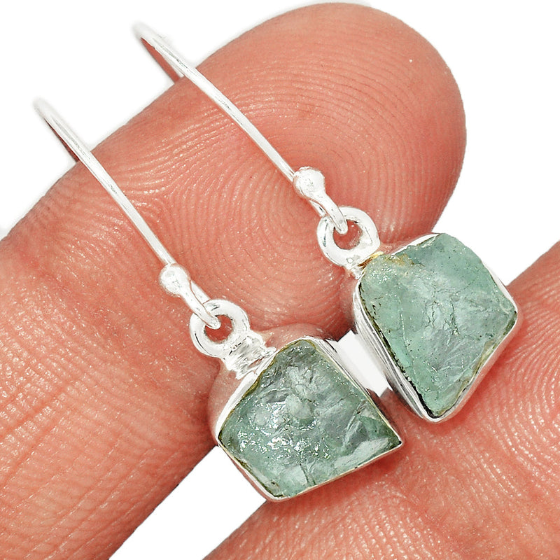 1.2" Aquamarine Rough Earrings - AQRE315