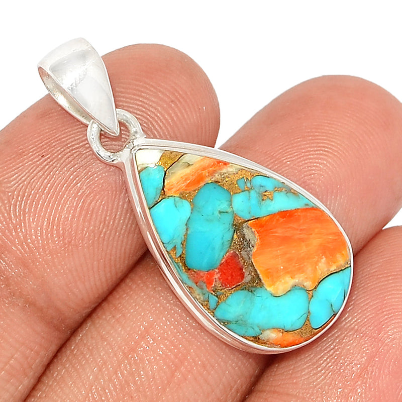 1.5" Spiny Oyster Arizona Turquoise Pendants - SOTP1209