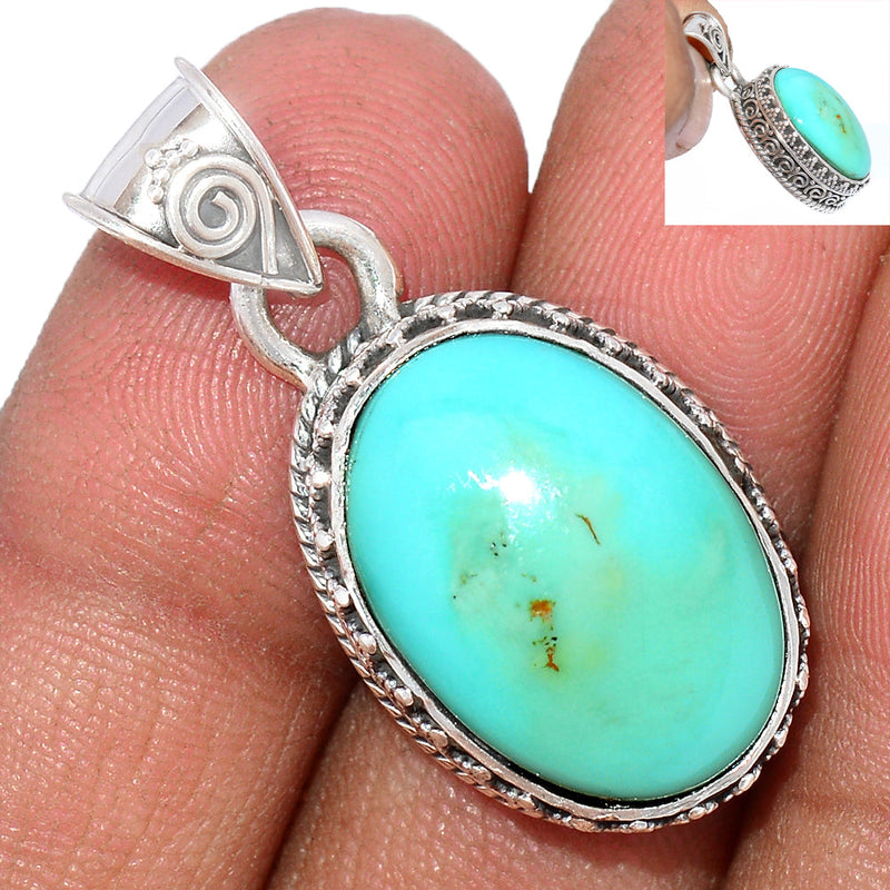 1.3" Fine Filigree - Number 8 Mine Turquoise Pendants - ATQP449