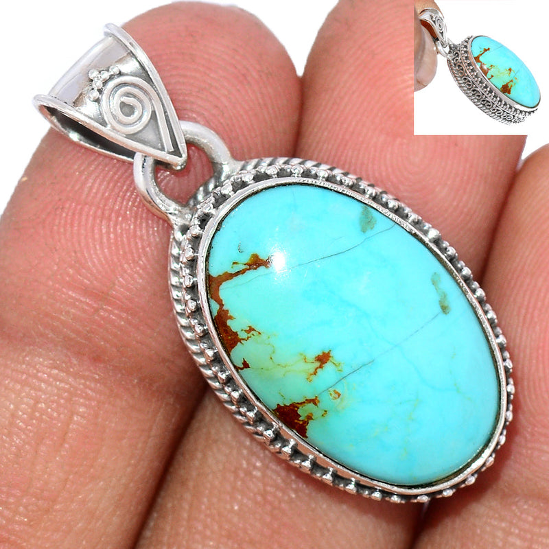 1.5" Fine Filigree - Number 8 Mine Turquoise Pendants - ATQP464