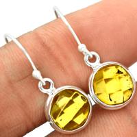 Faceted Baltic Amber Earring-BARE8