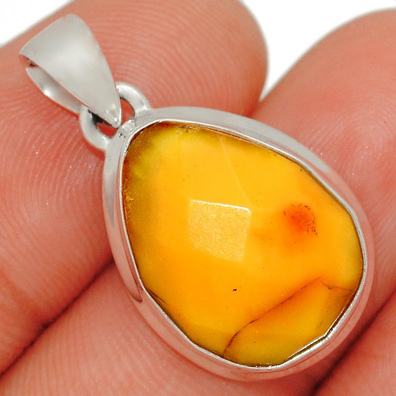 1.1" Faceted Baltic Amber Pendants - BARP195