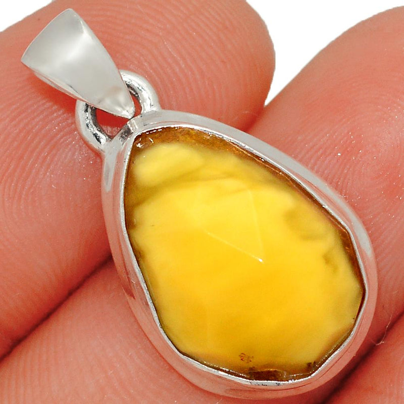 1.1" Faceted Baltic Amber Pendants - BARP202