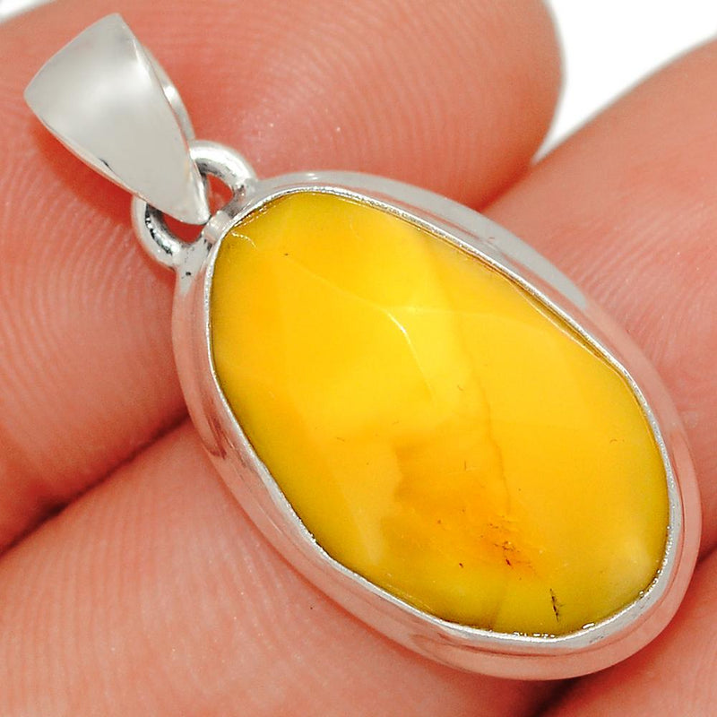 1.1" Faceted Baltic Amber Pendants - BARP215