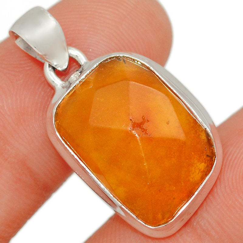 1.1" Faceted Baltic Amber Pendants - BARP216