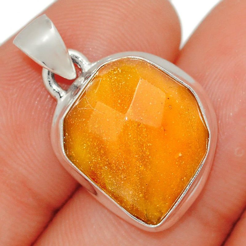 1" Faceted Baltic Amber Pendants - BARP217