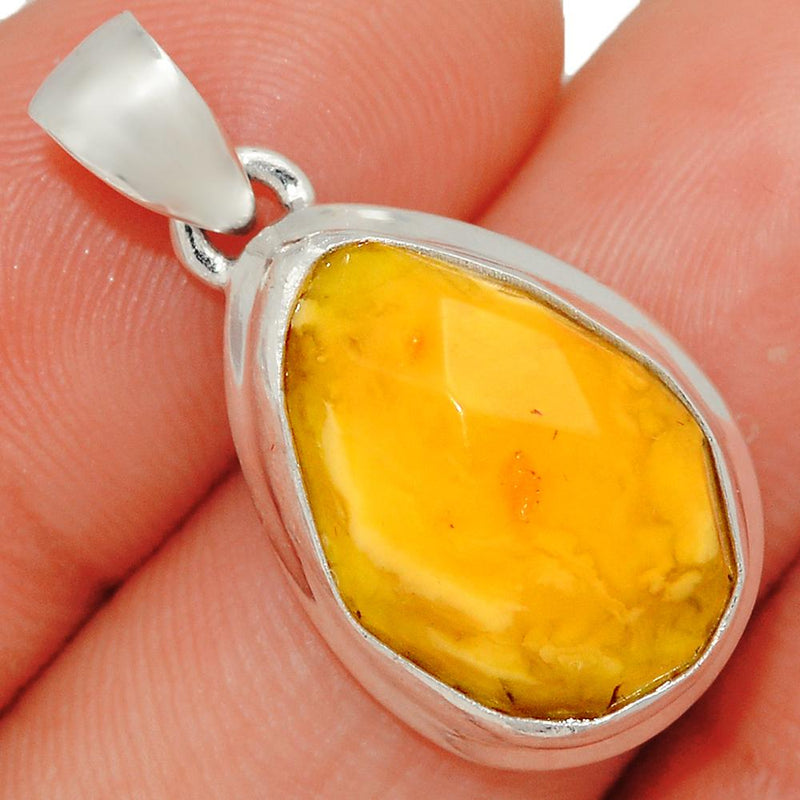 1.1" Faceted Baltic Amber Pendants - BARP221
