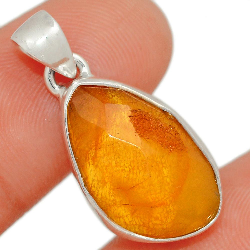 1.1" Faceted Baltic Amber Pendants - BARP226