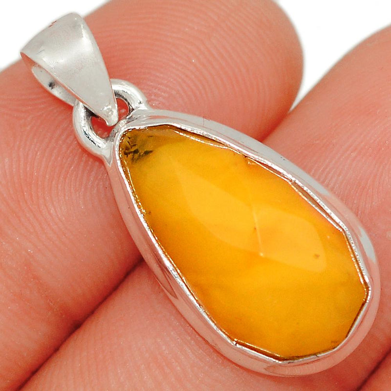 1.1" Faceted Baltic Amber Pendants - BARP227