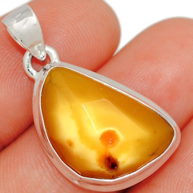 1.2" Faceted Baltic Amber Pendants - BARP228
