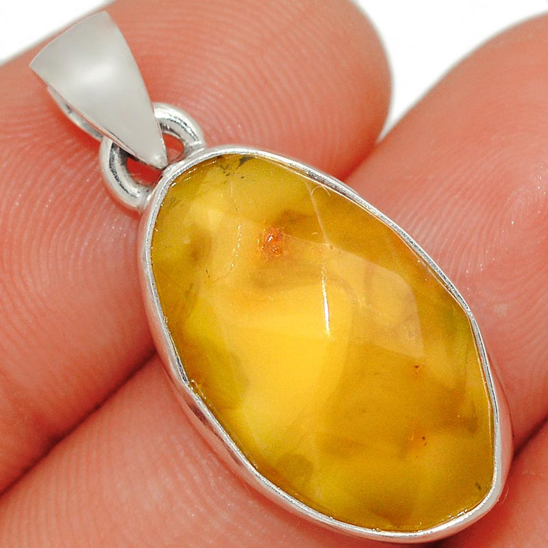 1.2" Faceted Baltic Amber Pendants - BARP232