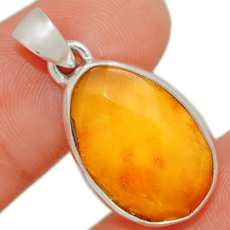 1.1" Faceted Baltic Amber Pendants - BARP234