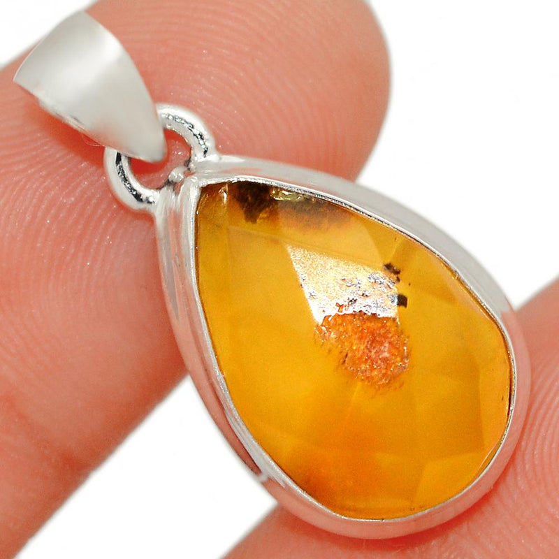 1.1" Faceted Baltic Amber Pendants - BARP235