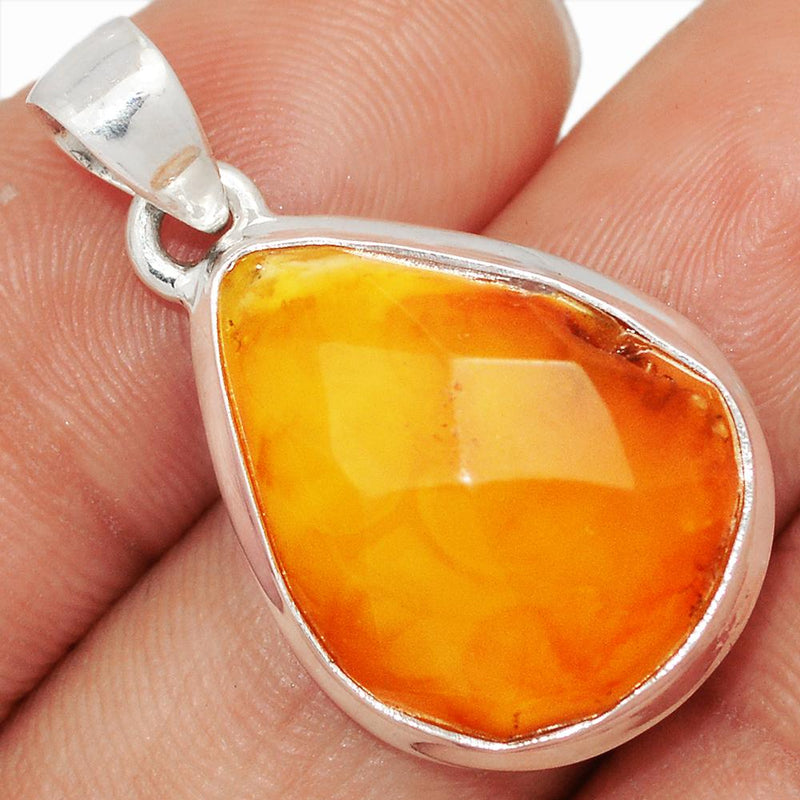 1.2" Faceted Baltic Amber Pendants - BARP237