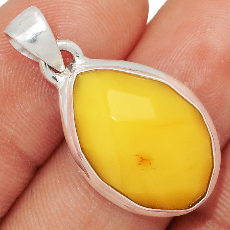 1.2" Faceted Baltic Amber Pendants - BARP239