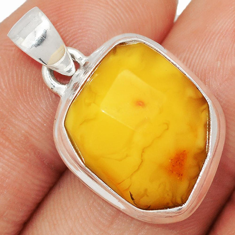 1.1" Faceted Baltic Amber Pendants - BARP240