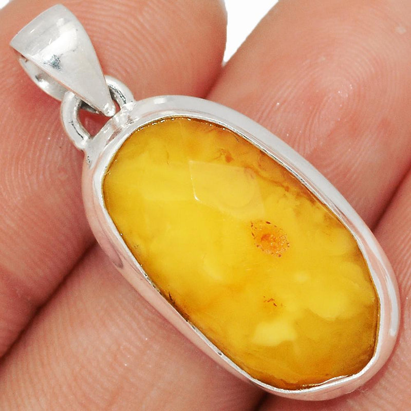 1.3" Faceted Baltic Amber Pendants - BARP243