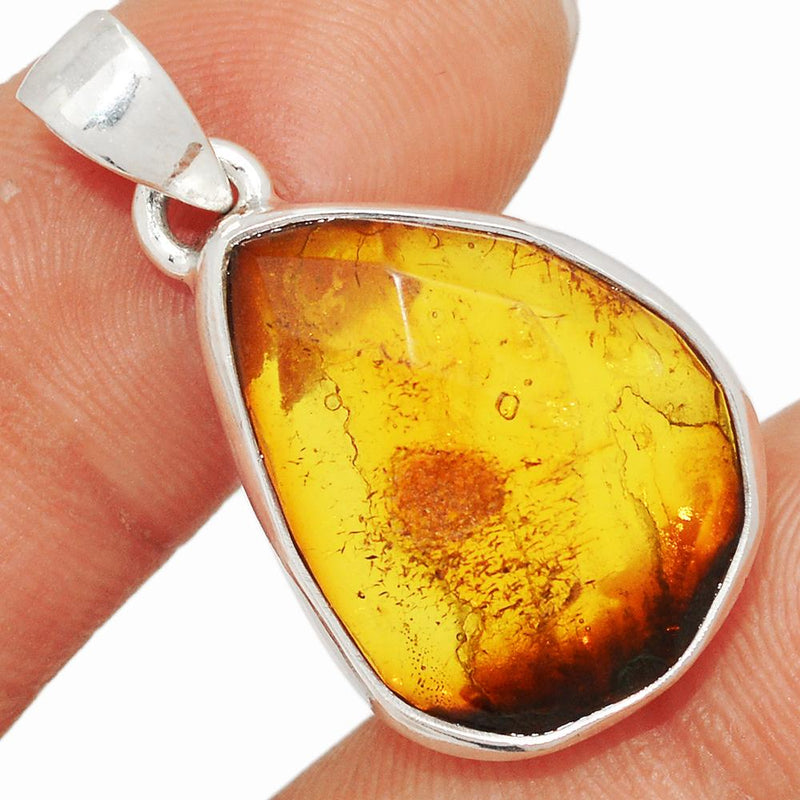 1.2" Faceted Baltic Amber Pendants - BARP245