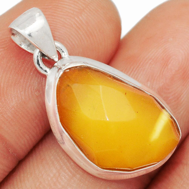 1.1" Faceted Baltic Amber Pendants - BARP247