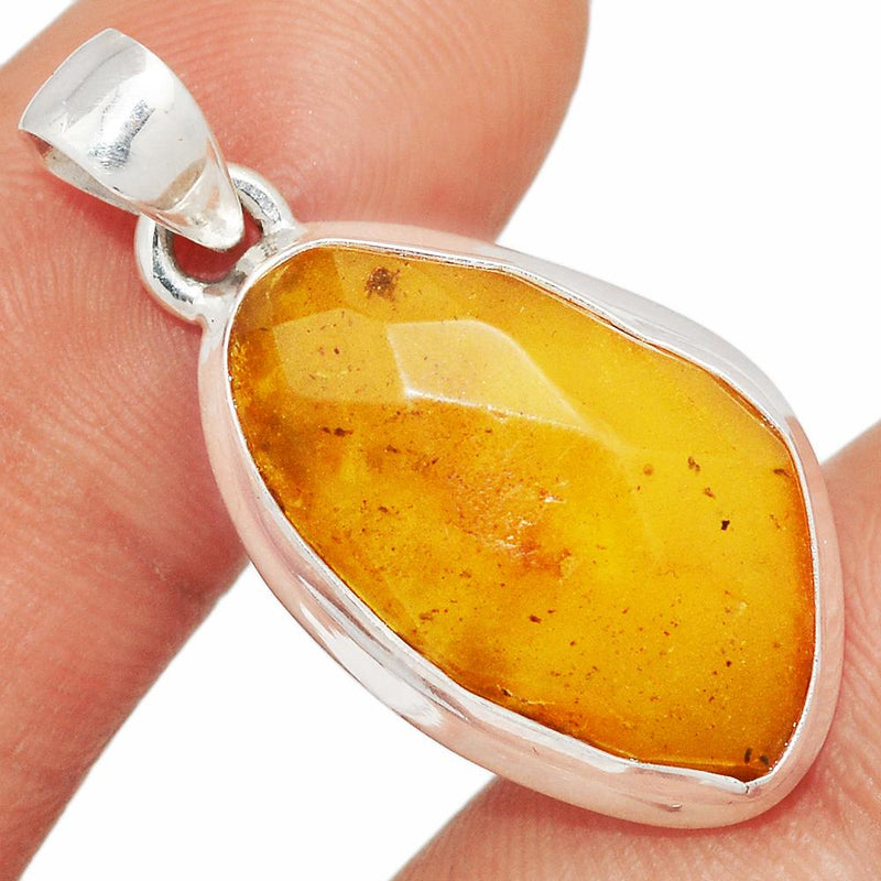 1.2" Faceted Baltic Amber Pendants - BARP249
