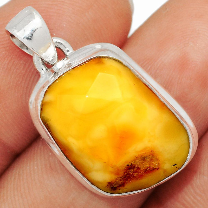 1.1" Faceted Baltic Amber Pendants - BARP260