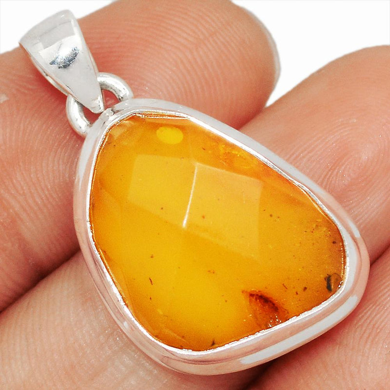 1.2" Faceted Baltic Amber Pendants - BARP265