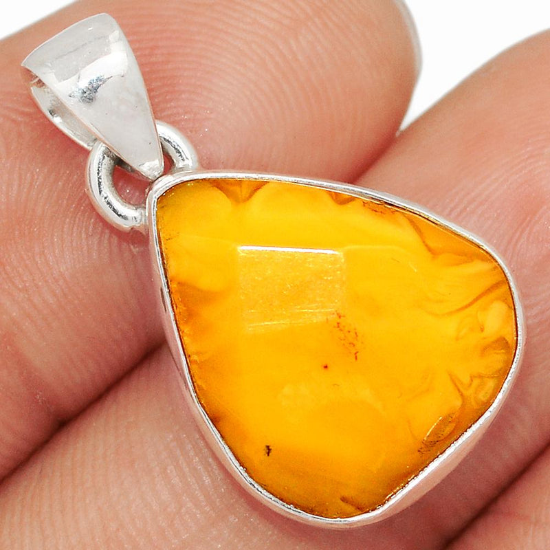 1.1" Faceted Baltic Amber Pendants - BARP268