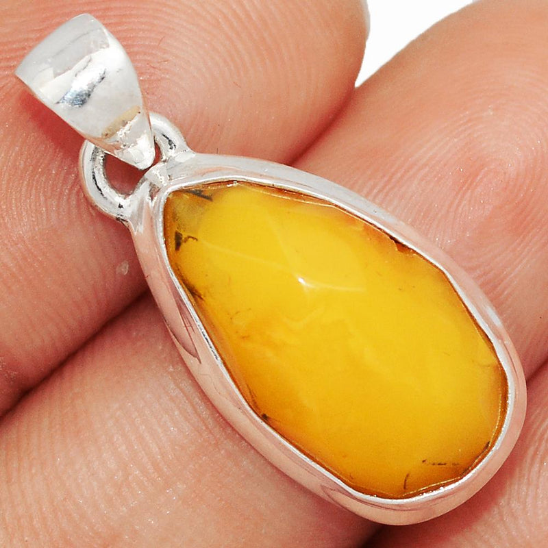 1.1" Faceted Baltic Amber Pendants - BARP269