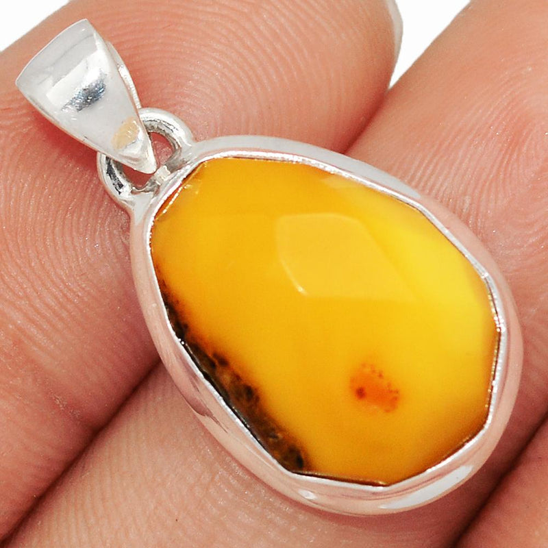 1.1" Faceted Baltic Amber Pendants - BARP270