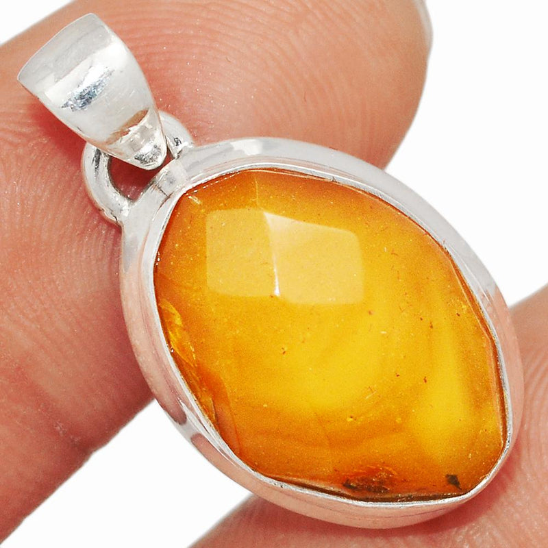 1.1" Faceted Baltic Amber Pendants - BARP271
