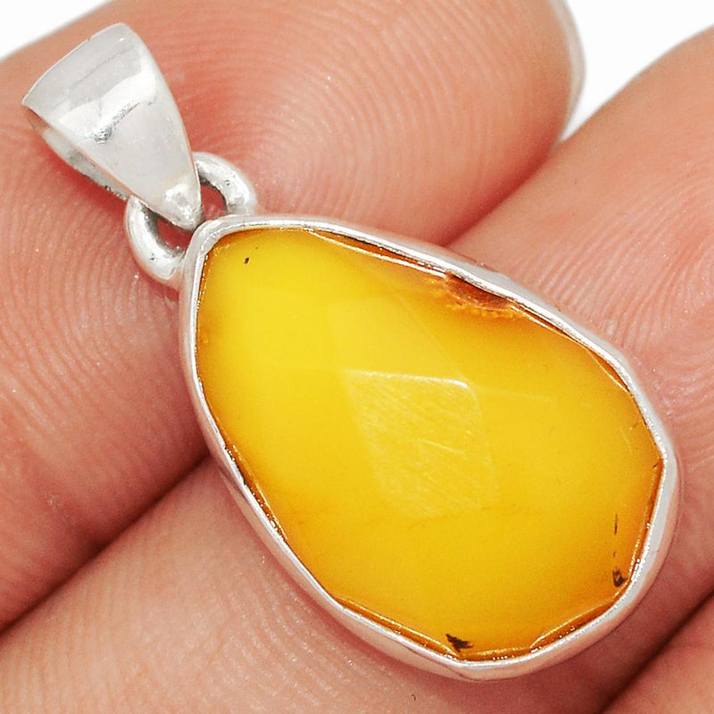 1.1" Faceted Baltic Amber Pendants - BARP273