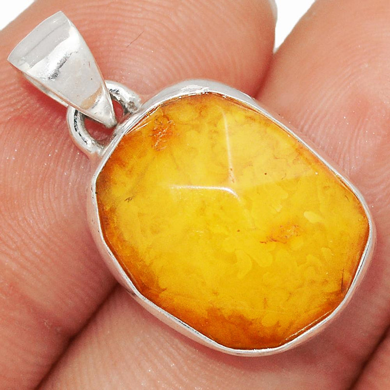 1" Faceted Baltic Amber Pendants - BARP278