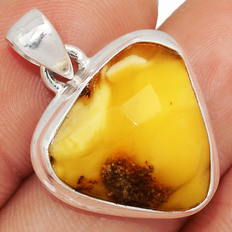 1.1" Faceted Baltic Amber Pendants - BARP279