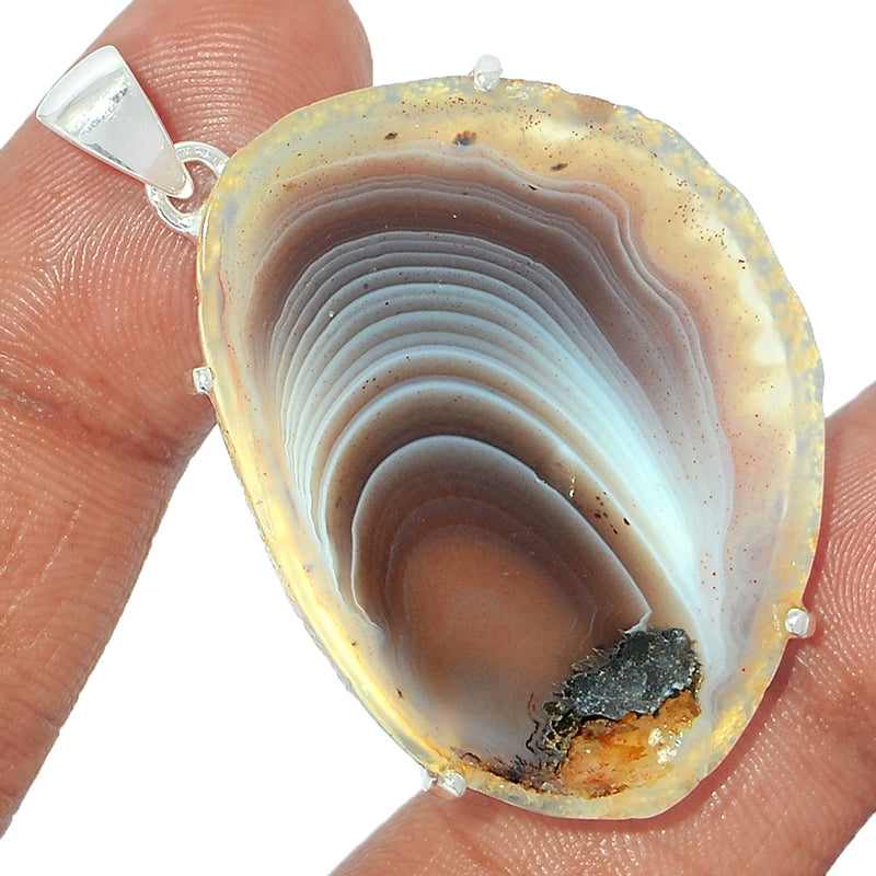 2" Claw - Botswana Agate Slice Pendants - BASP242