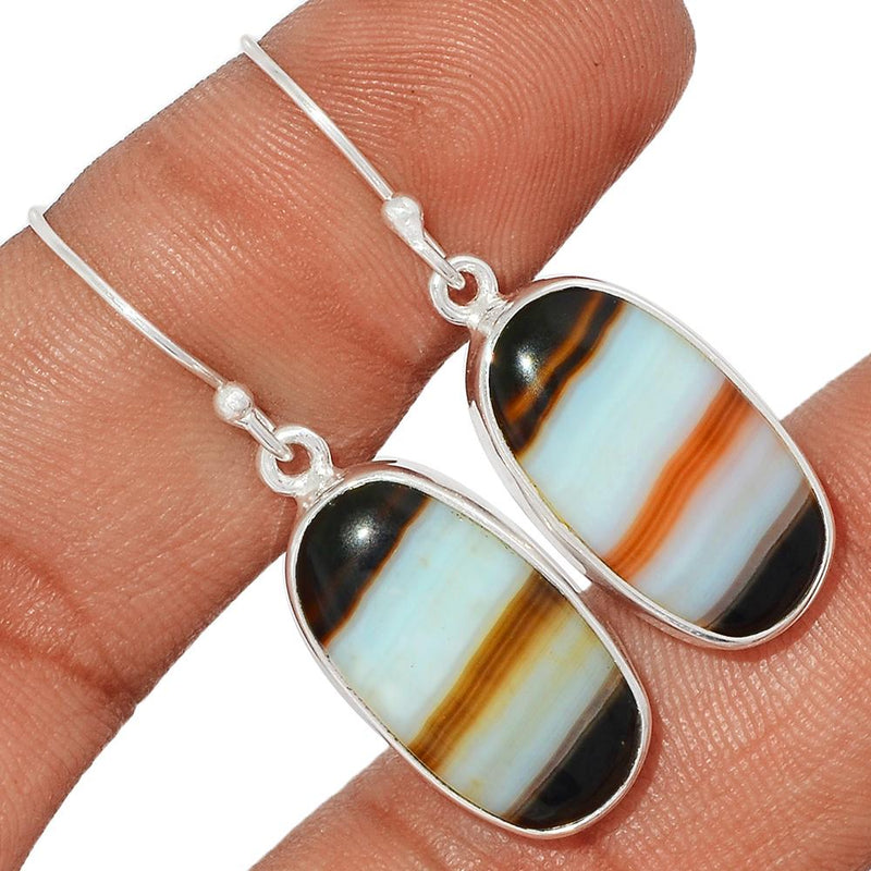 1.6" Black Banden Agate Earrings - BBAE427