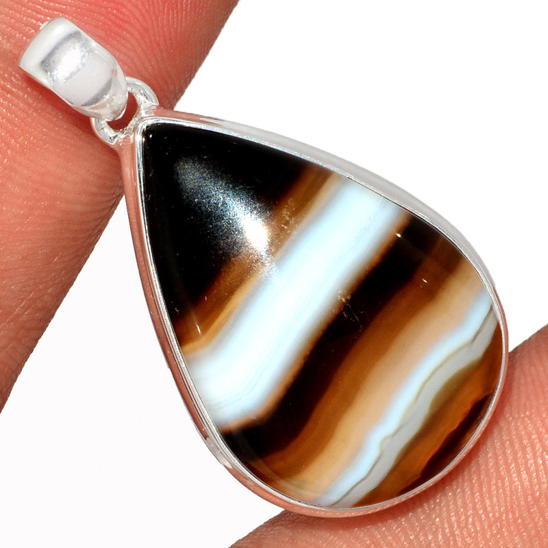 1.6" Black Banded Agate Pendants - BBAP1225