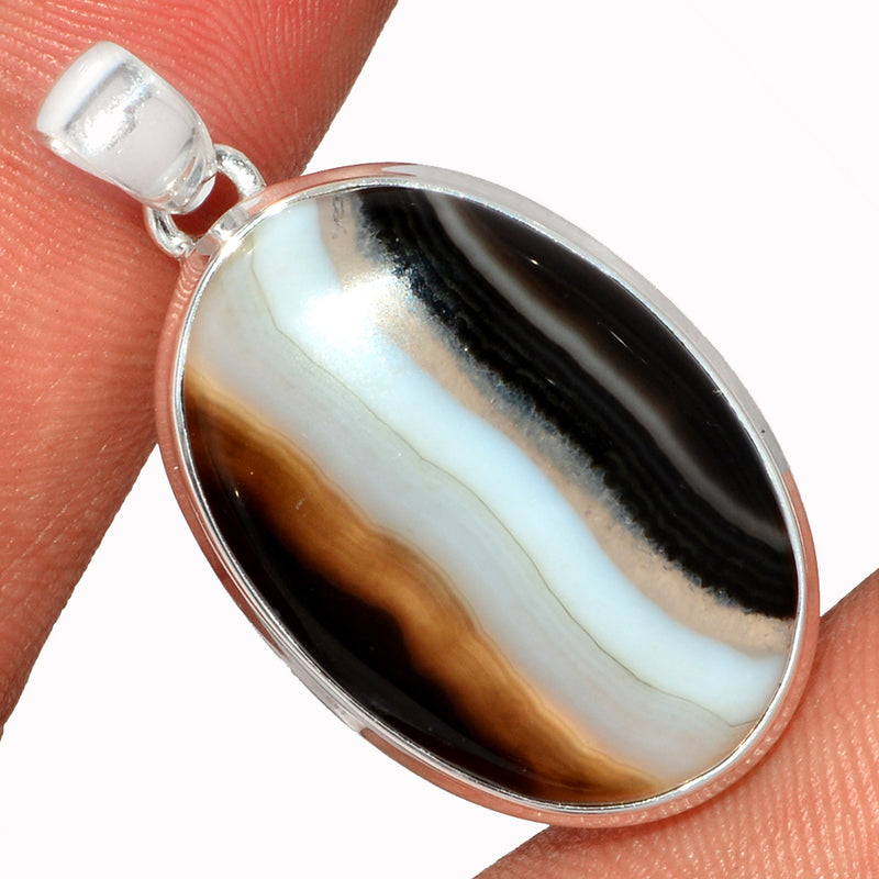 1.5" Black Banded Agate Pendants - BBAP1226