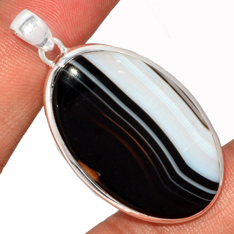 2" Black Banded Agate Pendants - BBAP1251