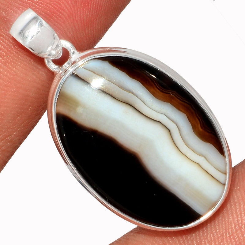 1.6" Black Banded Agate Pendants - BBAP1268