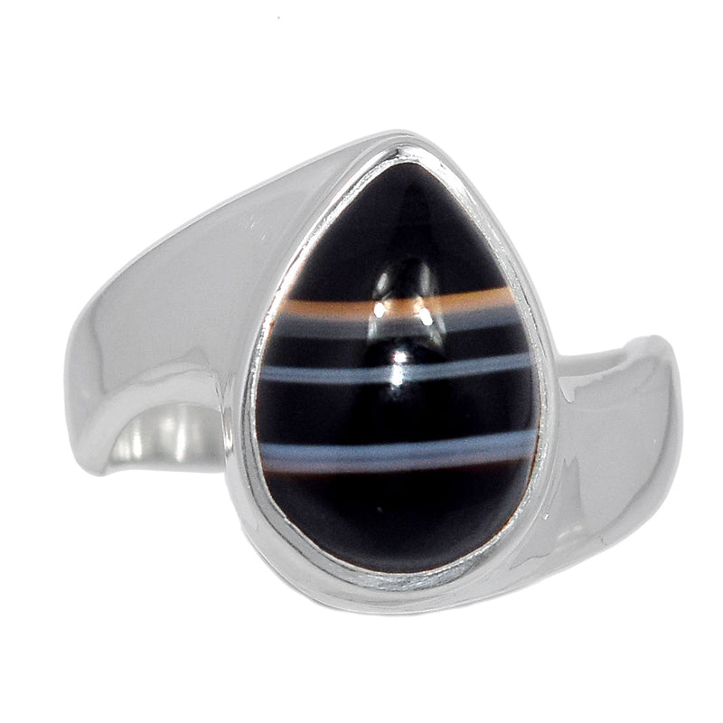 Solid - Black Banded Agate Ring - BBAR1007