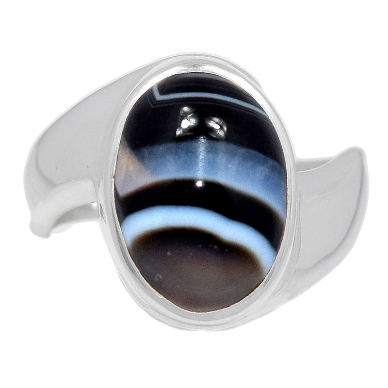 Solid - Black Banded Agate Ring - BBAR1008