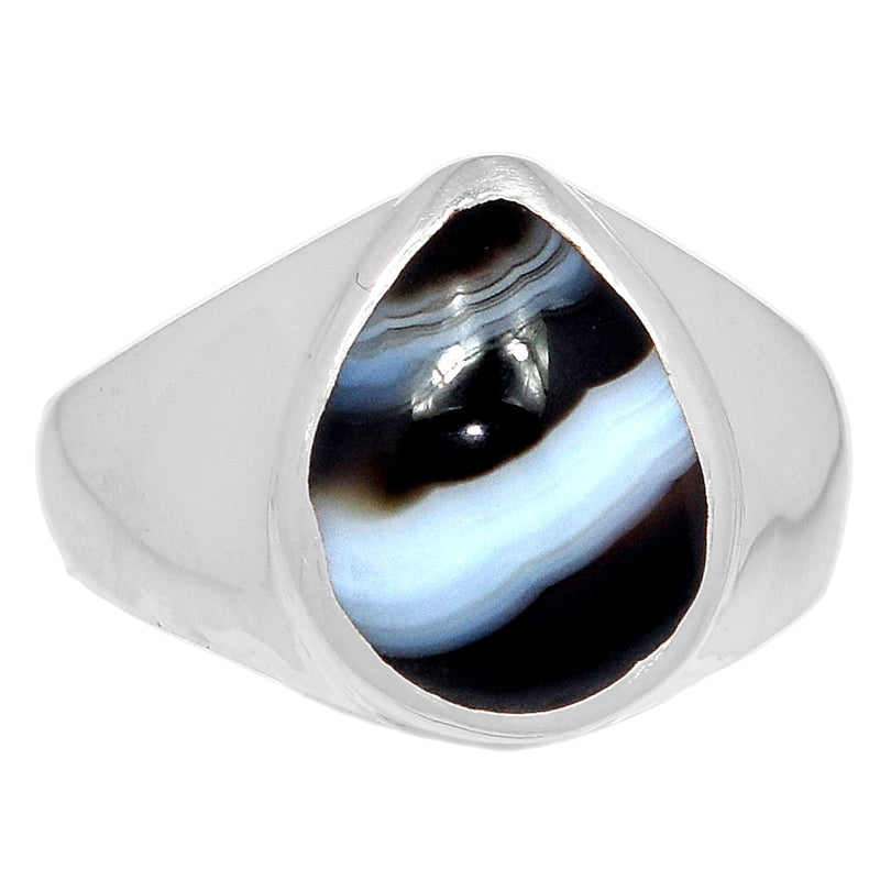 Solid - Black Banded Agate Ring - BBAR1011